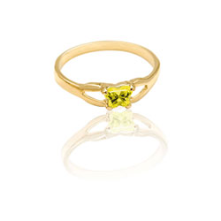 Little Girls Gold Butterfly Ring - November - Size 3/