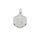 Age 5 Preschool Years - Fifth Birthday Keepsake Charm - Sterling Silver Rhodium Small Round Rembrandt Charm – Engravable on back - Add to a bracelet or necklace 