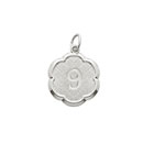 Age 9 Grade School Years - Ninth Birthday Keepsake Charm - Sterling Silver Rhodium Small Round Rembrandt Charm – Engravable on back - Add to a bracelet or necklace 