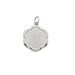 Age 11 Preteen Years - Eleventh Birthday Keepsake Charm - Sterling Silver Rhodium Small Round Rembrandt Charm – Engravable on back - Add to a bracelet or necklace/