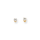 March Birthstone 14K Yellow Gold Earrings for Tweens, Teens, and Women - 3mm Genuine Aquamarine Gemstone - Push back posts