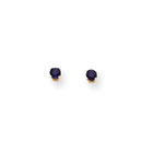 September Birthstone 14K Yellow Gold Earrings for Tweens, Teens, and Women - 3mm Genuine Blue Sapphire Gemstone - Push back posts