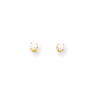 October Birthstone 14K Yellow Gold Earrings for Tweens, Teens, and Women - 3mm Genuine Opal Gemstone - Push back posts