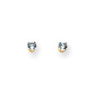 December Birthstone 14K Yellow Gold Earrings for Tweens, Teens, and Women - 4mm Genuine Blue Topaz Gemstone - Push back posts