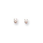 June Birthstone 14K White Gold Earrings for Tweens, Teens, and Women - 3mm Freshwater Cultured Pearl Gemstone - Push back posts