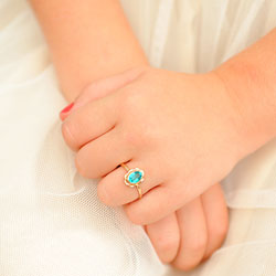 Girl's Birthstone Rings - 10K Yellow Gold Girls Synthetic December Blue Zircon Birthstone Ring - Size 5 1/2 - Perfect for Grade School Girls, Tweens, or Teens - BEST SELLER - LAST ONE/