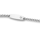 Keepsake Girls ID Bracelets - 14K White Gold Engravable Diamond ID Bracelet - Engravable on front - Size 6.5