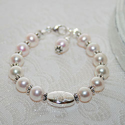 Sophisticated Baby - Personalized Baby Bracelet - Fine Cultured Pearls/