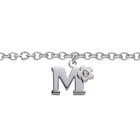 Girls Initial M - Sterling Silver Girls Initial Bracelet - Includes one Genuine Diamond Accented Initial M Charm - Add an optional engravable charm to personalize