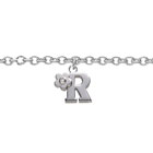 Girls Initial R - Sterling Silver Girls Initial Bracelet - Includes one Genuine Diamond Accented Initial R Charm - Add an optional engravable charm to personalize