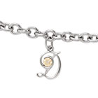 Initial Bracelet - Letter D - Sterling Silver / 14K Gold