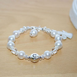 Cora's Angel - Baby / Children's Fine Pearl Name Bracelet/