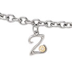 Initial Bracelet - Letter Z - Sterling Silver / 14K Gold