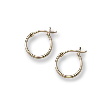 Gold Hoop Earrings for Girls - 14K Yellow Gold Hoop Earrings for Girls - Ages 6 and up