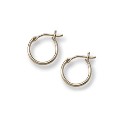 Gold Hoop Earrings for Girls - 14K Yellow Gold Hoop Earrings for Girls - Ages 6 and up/