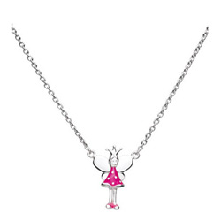 Little Girls Fairy Necklace - Sterling Silver Rhodium Girls Fairy Princess Necklace - Includes 14-inch chain/