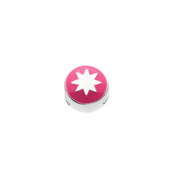 Starburst Charm Bead - High-Polished Sterling Silver Rhodium - Add to a bracelet or necklace/