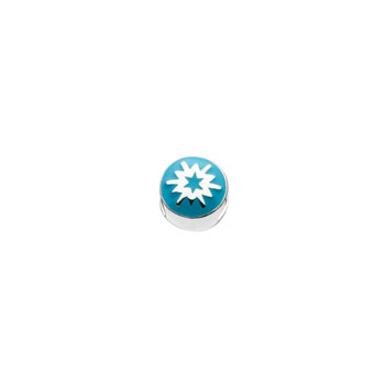 Blue Star Snowflake Charm Bead - High-Polished Sterling Silver Rhodium - Add to a bracelet or necklace