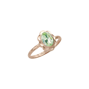 Girl's Birthstone Rings - 10K Yellow Gold Girls Synthetic Peridot Birthstone Ring - Size 5 1/2 - Perfect for Grade School Girls, Tweens, or Teens - BEST SELLER - LAST ONE