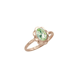 Girl's Birthstone Rings - 10K Yellow Gold Girls Synthetic Peridot Birthstone Ring - Size 5 1/2 - Perfect for Grade School Girls, Tweens, or Teens - BEST SELLER - LAST ONE/