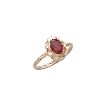 Girl's Birthstone Rings - 10K Yellow Gold Girls Synthetic Ruby Birthstone Ring - Size 5 1/2 - Perfect for Grade School Girls, Tweens, or Teens - BEST SELLER - LAST ONE