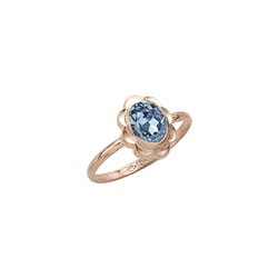 Girl's Birthstone Rings - 10K Yellow Gold Girls Synthetic Aquamarine Birthstone Ring - Size 5 1/2 - Perfect for Grade School Girls, Tweens, or Teens - BEST SELLER - ONLY TWO LEFT/