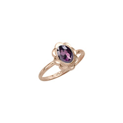 Girl's Birthstone Rings - 10K Yellow Gold Girls Synthetic Amethyst Birthstone Ring - Size 5 1/2 - Perfect for Grade School Girls, Tweens, or Teens - BEST SELLER - LAST ONE/