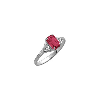 Kid's Birthstone Rings for Girls - Sterling Silver Rhodium Girls Synthetic Ruby July Birthstone Ring - Size 4 - Perfect for Grade School Girls, Tweens, or Teens - BEST SELLER