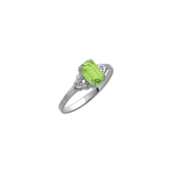Kid's Birthstone Rings for Girls - Sterling Silver Rhodium Girls Synthetic Peridot August Birthstone Ring - Size 4 - Perfect for Grade School Girls, Tweens, or Teens - BEST SELLER