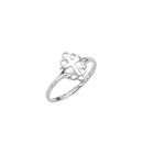 In Faith and Love - Sterling Silver Rhodium Little Girls Cross Ring - Size 4 Child Ring - BEST SELLER