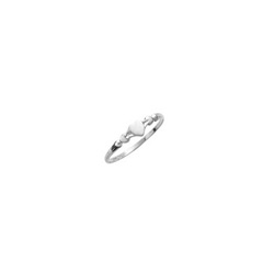 Baby's First Ring - Heart Baby Ring - Sterling Silver Rhodium Ring for Baby - Size 1 - BEST SELLER/
