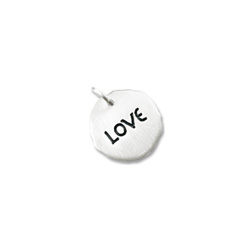 Rembrandt Sterling Silver Love Charm – Engravable on back - Add to a bracelet or necklace/