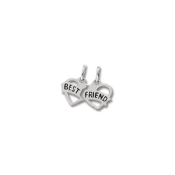 Rembrandt Sterling Silver Best Friends Break-Away Charm – Add to a bracelet or necklace/