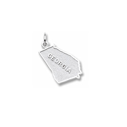 Rembrandt Sterling Silver Georgia State Charm – Engravable on back - Add to a bracelet or necklace/