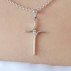 Girls Heirloom Diamond Cross Communion Necklace