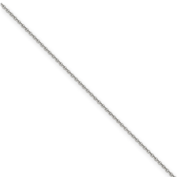 10" 14K White Gold Cable Chain - 1.50mm Link Width - Newborn to 6 weeks - Worn while supervised for photos only