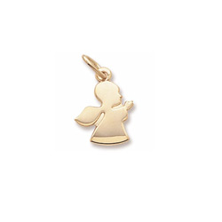 Rembrandt 14K Yellow Gold Angel in Prayer Charm (Small) – Engravable on back - Add to a bracelet or necklace /
