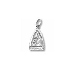 Rembrandt 14K White Gold Confirmation Charm – Add to a bracelet or necklace/