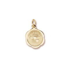 Rembrandt 14K Yellow Gold Godmother Charm – Engravable on back - Add to a bracelet or necklace/