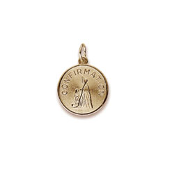 Rembrandt 14K Yellow Gold Girl's Confirmation Charm – Best Confirmation Gift – Add to a bracelet or necklace - BEST SELLER/