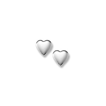 Gold Heart Earrings for Girls - 14K White Gold Screw Back Earrings for Baby, Toddler, Child - BEST SELLER