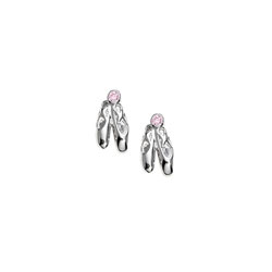 Ballerina Earrings - Pink CZ/