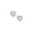 Girls Adorable Cubic Zirconia (CZ) Heart Earrings - 14K Yellow Gold Screw Back CZ Heart Earrings for Baby, Toddler, and Child - Safety threaded screw back post