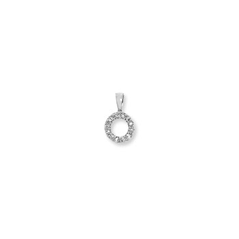 Circle of Diamonds - Little Girls Genuine Diamond 14K White Gold Tiny Diamond Circular Pendant Necklace - Includes a 15" 14K White Gold Rope Chain - BEST SELLER