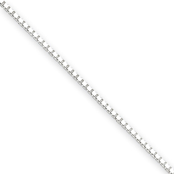 16" Sterling Silver Box Chain - 1.25mm width - 7 years to Adult