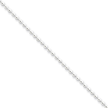 16" Sterling Silver Ball Chain - 2.00mm width - 7 years to Adult