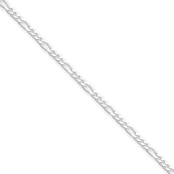 16" Sterling Silver Figaro Chain - 2.25mm width - 7 years to Adult