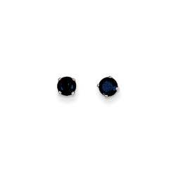 September Birthstone 14K White Gold Earrings for Tweens, Teens, and Women - 4mm Genuine Blue Sapphire Gemstone - Push back posts/