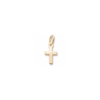 Rembrandt 10K Yellow Gold Tiny Cross Charm – Add to a bracelet or necklace - BEST SELLER