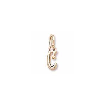 Rembrandt 14K Yellow Gold Tiny Initial C Charm – Add to a bracelet or necklace
